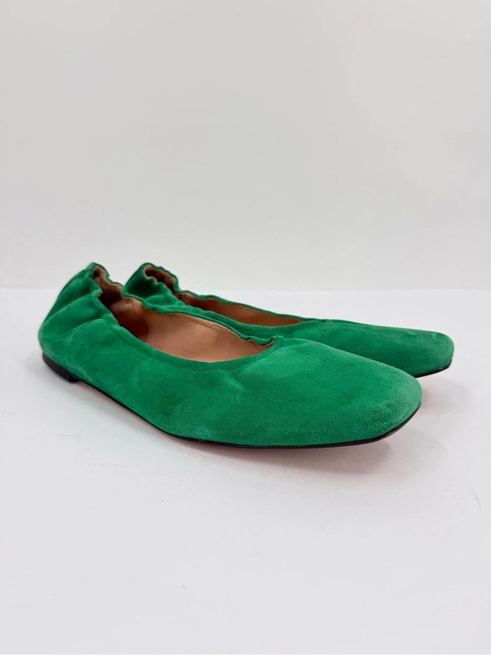 J. Crew Anya Scrunchie Ballet Flat in Kelly Green Size 12
